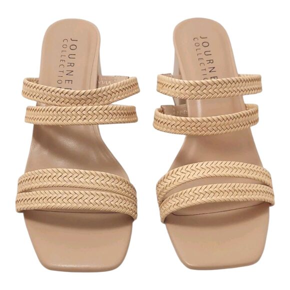 Journee Collection Women's Size 8 Natia Heeled Sandals Tan 8M - Picture 3 of 12